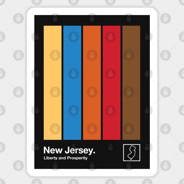 New Jersey State Flag  // Original Minimalist Artwork Poster Design Magnet by DankFutura